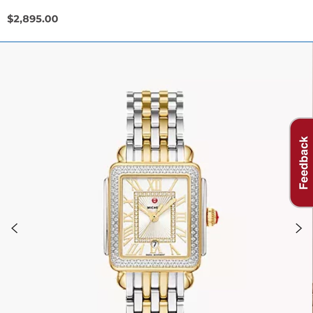 Michele Gold and Silver Diamond Watch